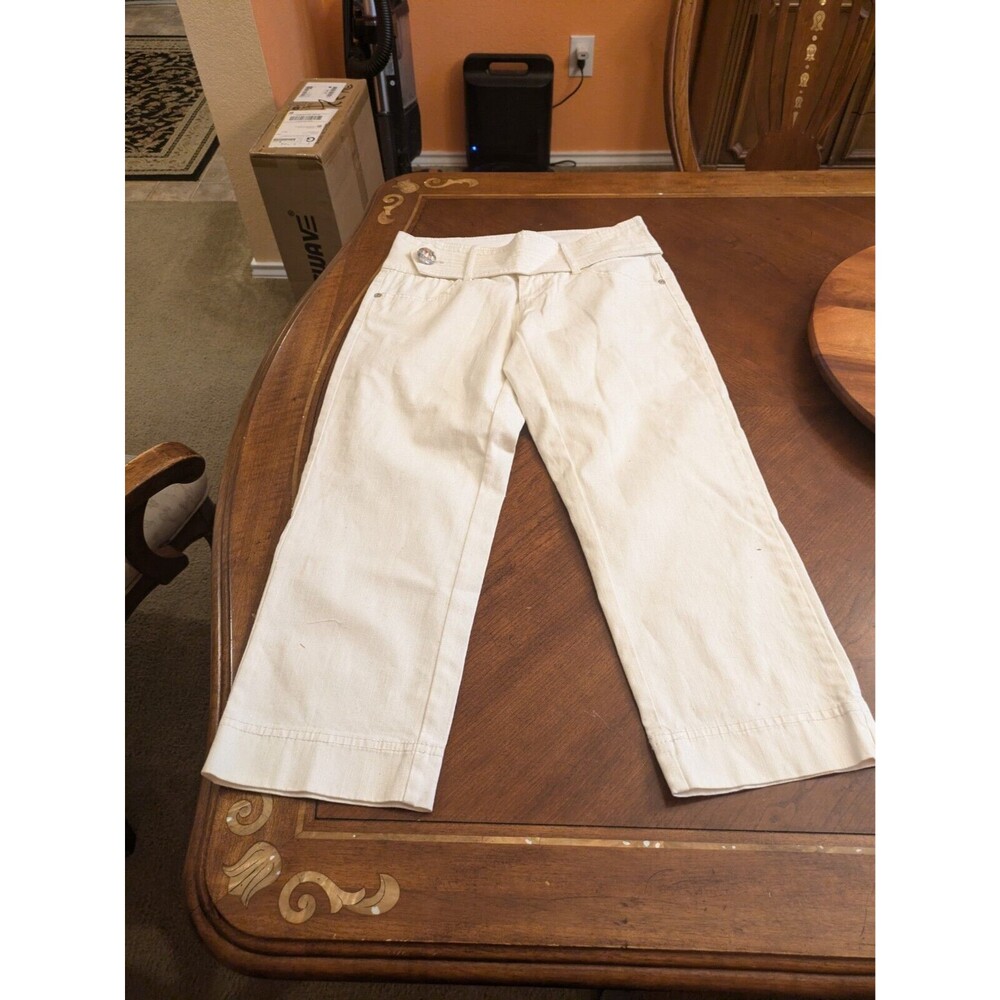 Cache White Denim Capri Jeans Women’s Size 4